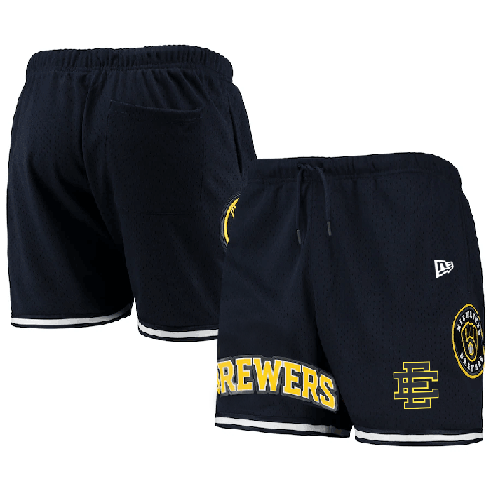 Men's Navy Milwaukee Brewers Mesh Shorts